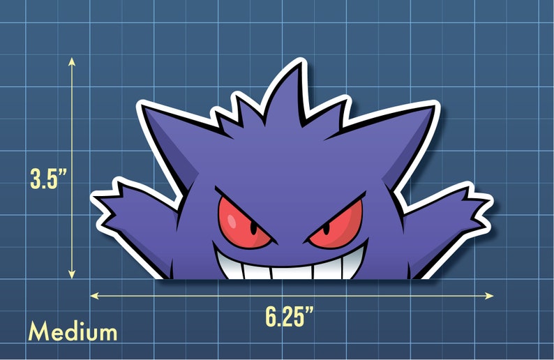 Gengar Peeker / Car Decal / Vinyl Sticker - Multiple sizes available! 3.5 Inches