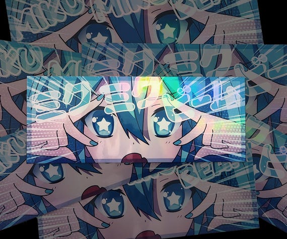 Miku Miku Beam - Holographic Vinyl Sticker / Car Decal - UV Laminated