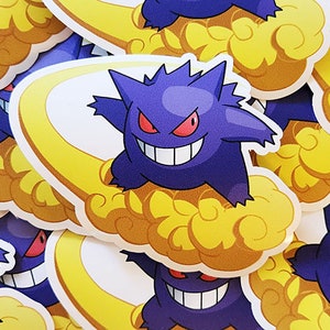 Flying Nimbus Gengar  / Vinyl Decal / Sticker - 3.25&quot; x 3.5&quot;