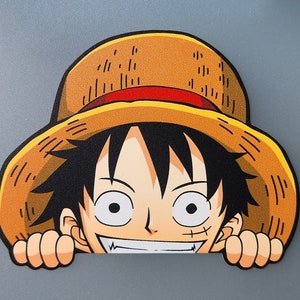 One Piece Monkey D. Luffy Peeker Stickers Anime Peeking Car Decals  Motorcycle Laptop Skateboard Bike Bumper Window Decors, stickers anime 