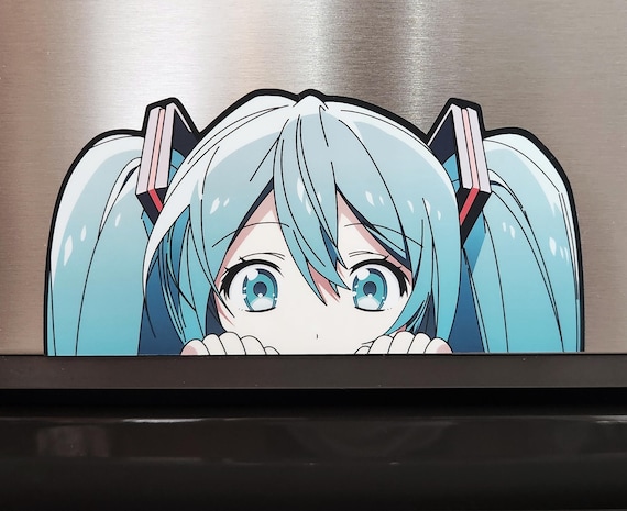 Hatsune Miku Peeker - Vinyl Sticker / Car Decal - matte or glossy lamination