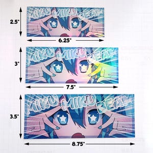 Miku Miku Beam - Holographic Vinyl Sticker / Car Decal - Gloss Laminated image 6