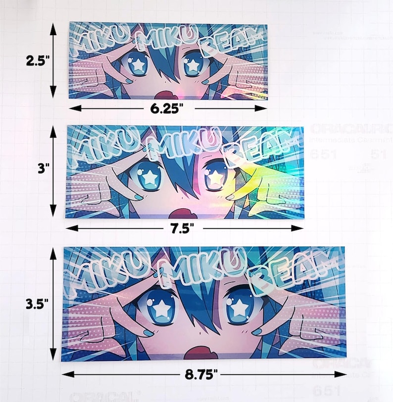 Miku Miku Beam - Holographic Vinyl Sticker / Car Decal - Gloss Laminated image 6