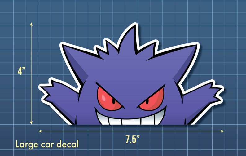 Gengar Peeker / Car Decal / Vinyl Sticker - Multiple sizes available! 4 Inches