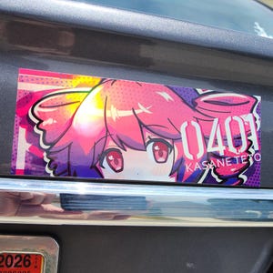 Kasane Teto - Adhesivo de vinilo holográfico / Calcomanía para coche - Laminado brillante