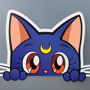 Luna Cat Peeker / Vinyl Decal / Sticker - 2.5&quot; x 3.75&quot;