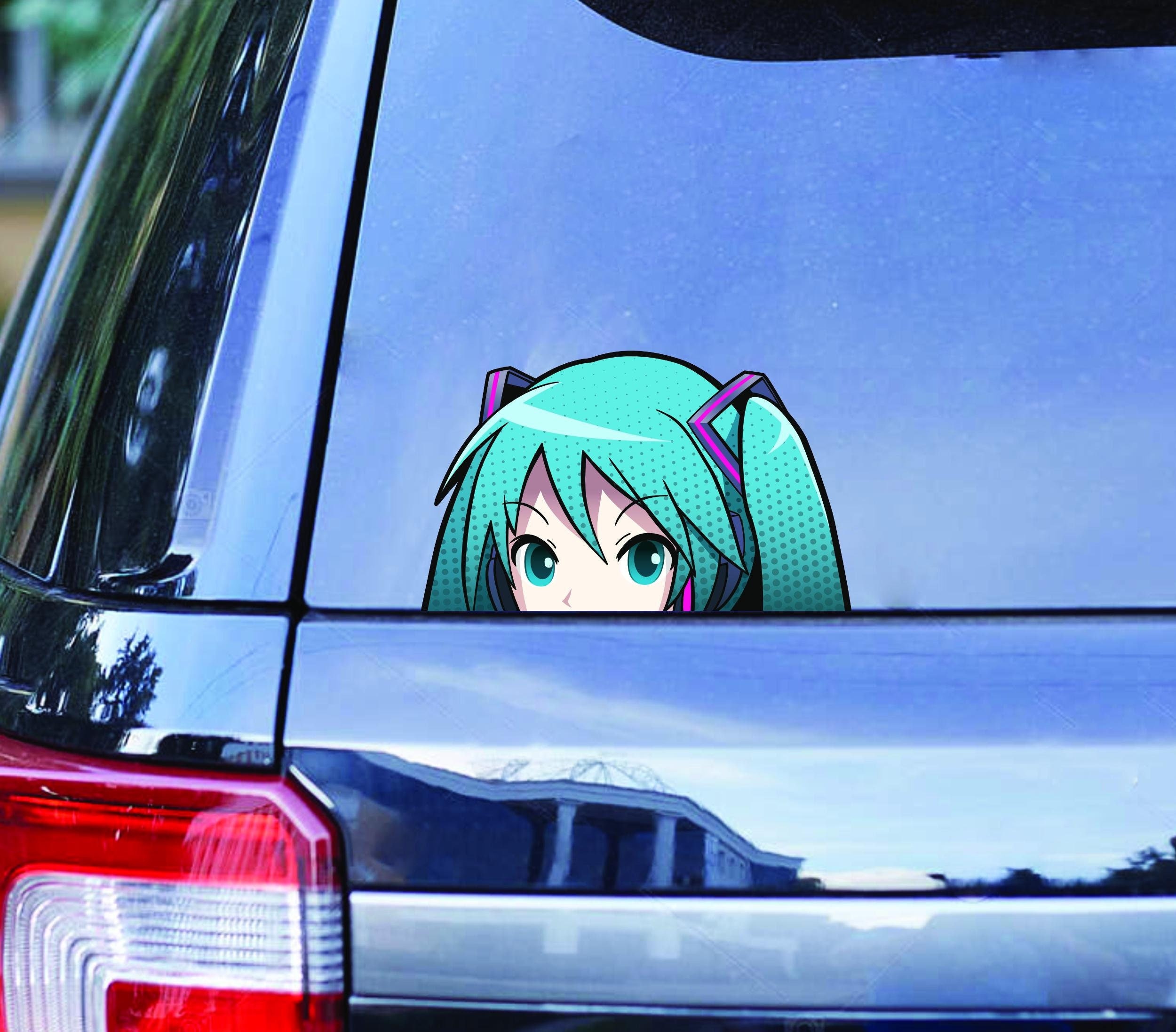 Miku Vinyl Peeker - Car decal / vinyl sticker - UV Laminated