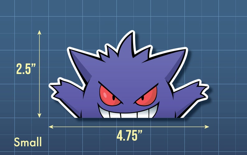 Gengar Peeker / Car Decal / Vinyl Sticker - Multiple sizes available! 2.5 Inches