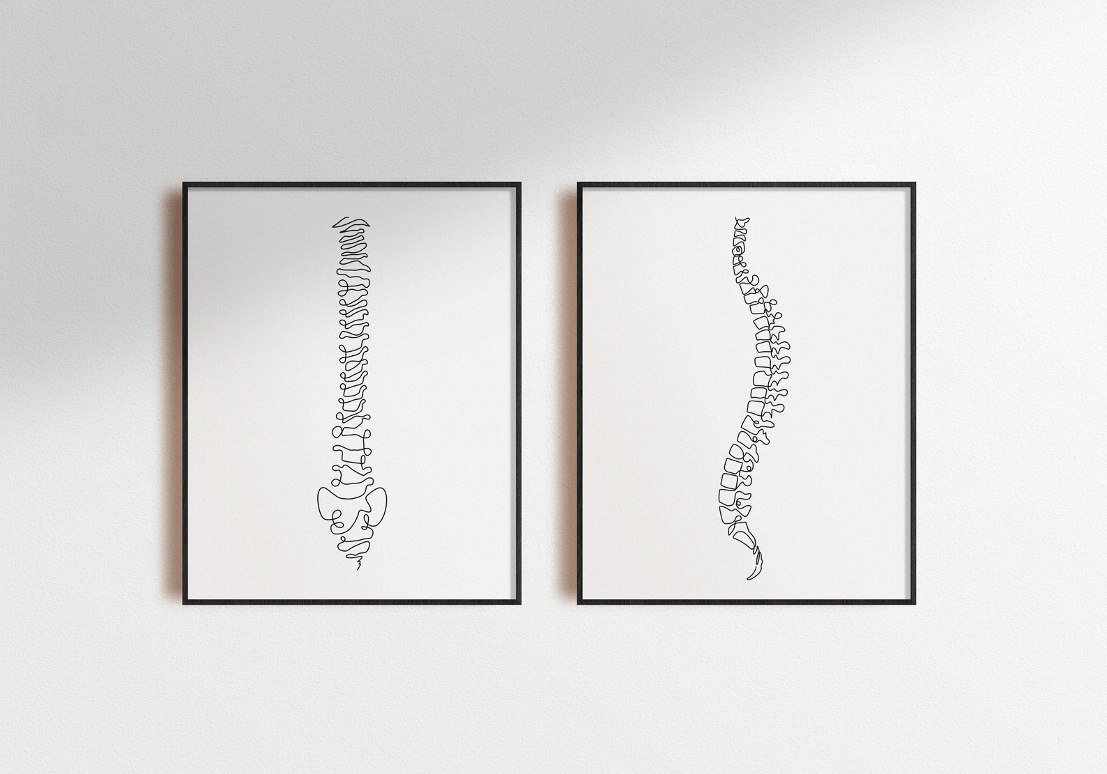 Spine Line Art Set Abstract Art Printable Minimalist Line Etsy