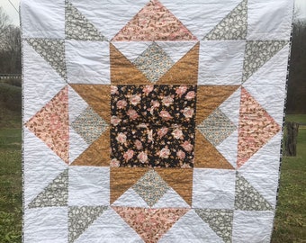 Handmade barn star quilt, hand Quilted