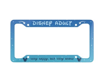 Fun Disney-themed Metal License Plate Frame, Car Decor, Gift for
