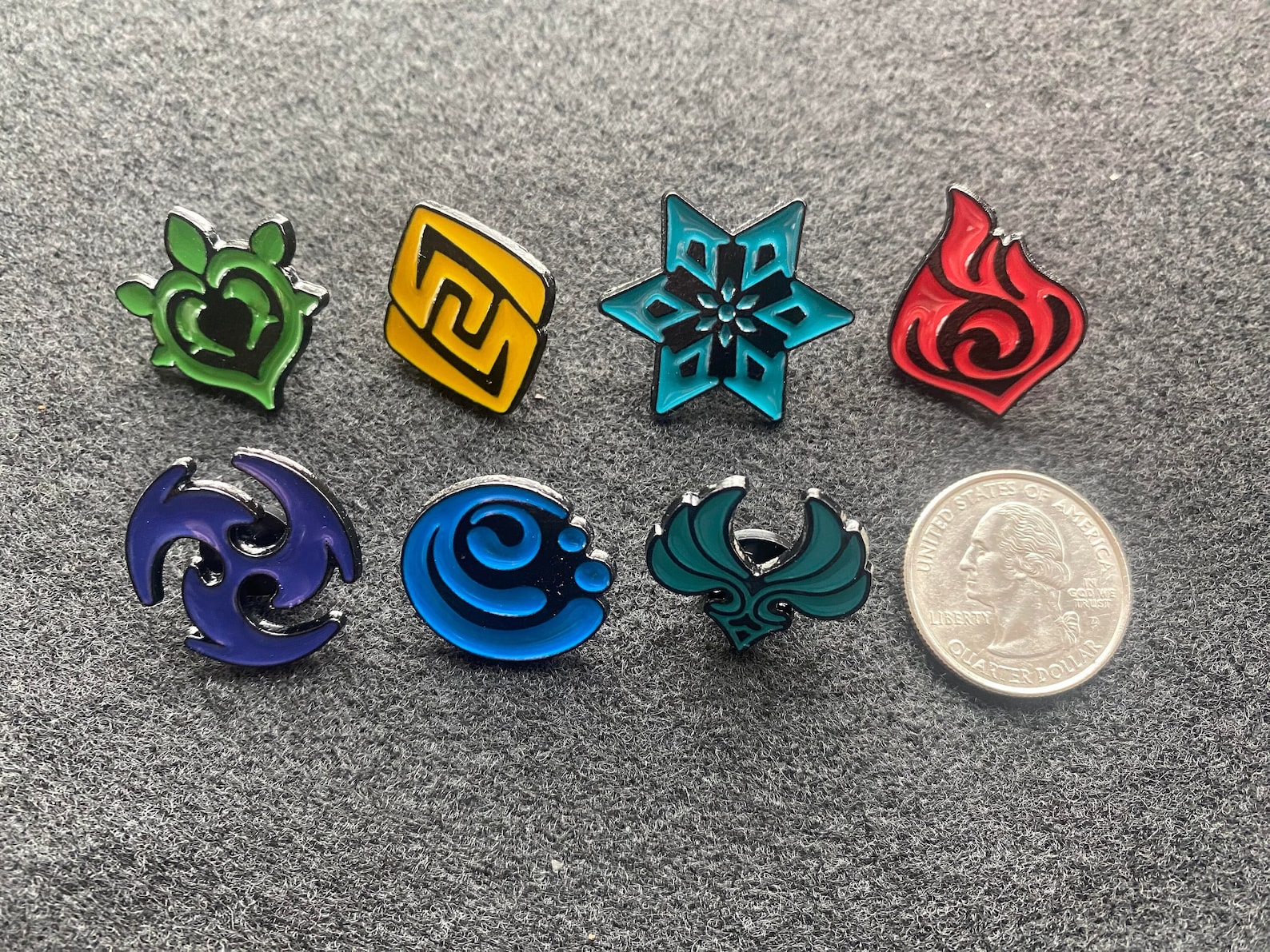 Pin Set Genshin Impact Elemental Sigils Symbols Enamel Brooches - Etsy