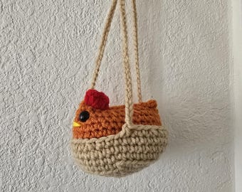 Chicken car hangers, chicken gifts, chicken car accessories, crochet chicken, party favor sets, crochet car decor, custom crochet chicken,