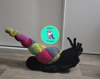 Crochet Giant Snail Plushie: Handmade Cottagecore Decor