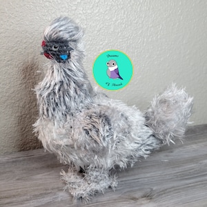 Silkie, silkie chicken, custom chicken plushie, silkie stuffed animal, crochet silkie, fancy breed chicken, farm animals, realistic farm