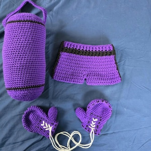 Boxing baby outfit, crochet boxer outfit, baby photo outfit, crochet photo outfit, boxing costume, baby boxer costume, boxing set, boy, girl