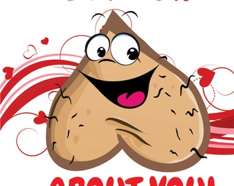 I'm Nuts About You Valentine's Day Card PHYSICAL PRODUCT Blank Inside Mature