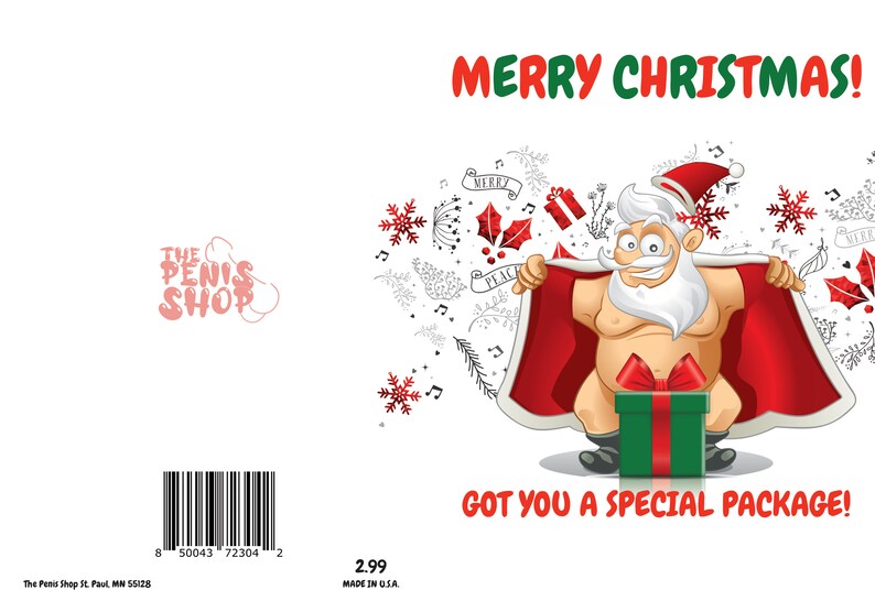 Santa Mature Christmas Card DIGITAL DOWNLOAD Blank Inside image 4