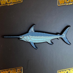 Swordfish Enamel Pin | Quality Soft Enamel Pin | Pin on Fishing Vests, Backpacks, Hats and more | Fishing Gifts for Men & Women