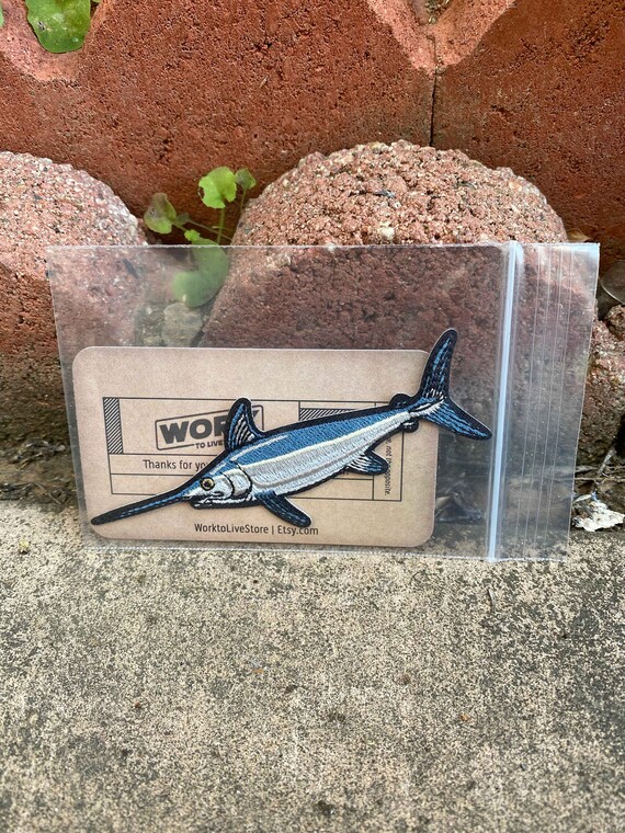 Parche Bordado De Pez Espada - Diseño De Trofeo De Pesca, Para Planchar O Coser, Genérico Sin Marca