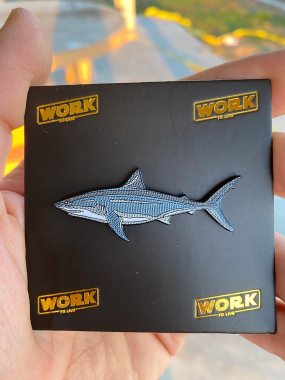 Great White Shark Enamel Pin Quality Soft Enamel Pin Pin on Fishing Vests,  Backpacks, Hats and More Fishing Gifts for Men & Women 