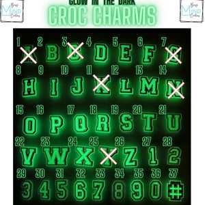 Letter or Number Jibbitz Croc Charms, Varsity Block Alphabet Shoe