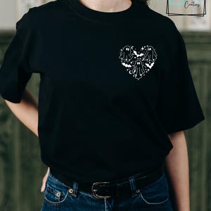 Ghost T-shirt, Halloween T-shirt, Custom T-shirt, Gifts for Her, Ghost Heart T-Shirt, Cute Ghost T-Shirt, Halloween, Fall, Retro Ghost Shirt
