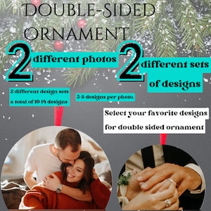Customized Christmas Ornament Gifts for Her Couples Customized Ornament Custom Photo Christmas Ornament Custom Circle Double Sided Two Desig