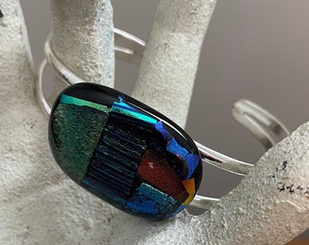 Dichroic Glass Cuff Bracelet