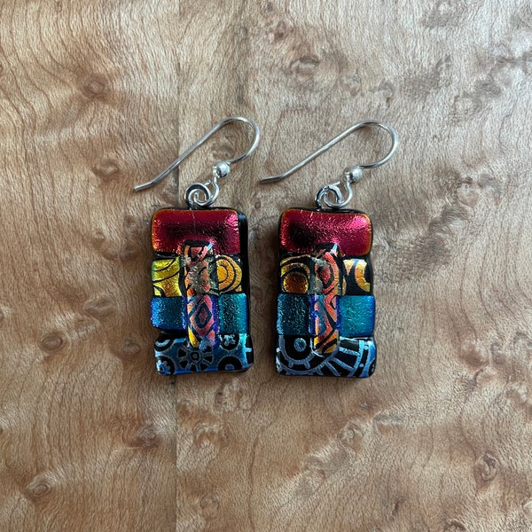 Fused Dichroic Glass Earrings