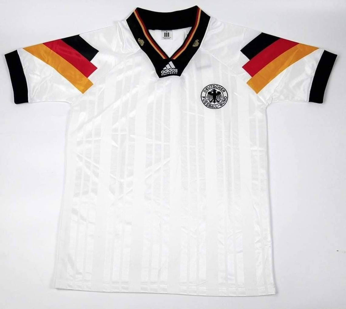 Retro Germany Home Euro 1992 Football Shirt Soccer Jersey Etsy