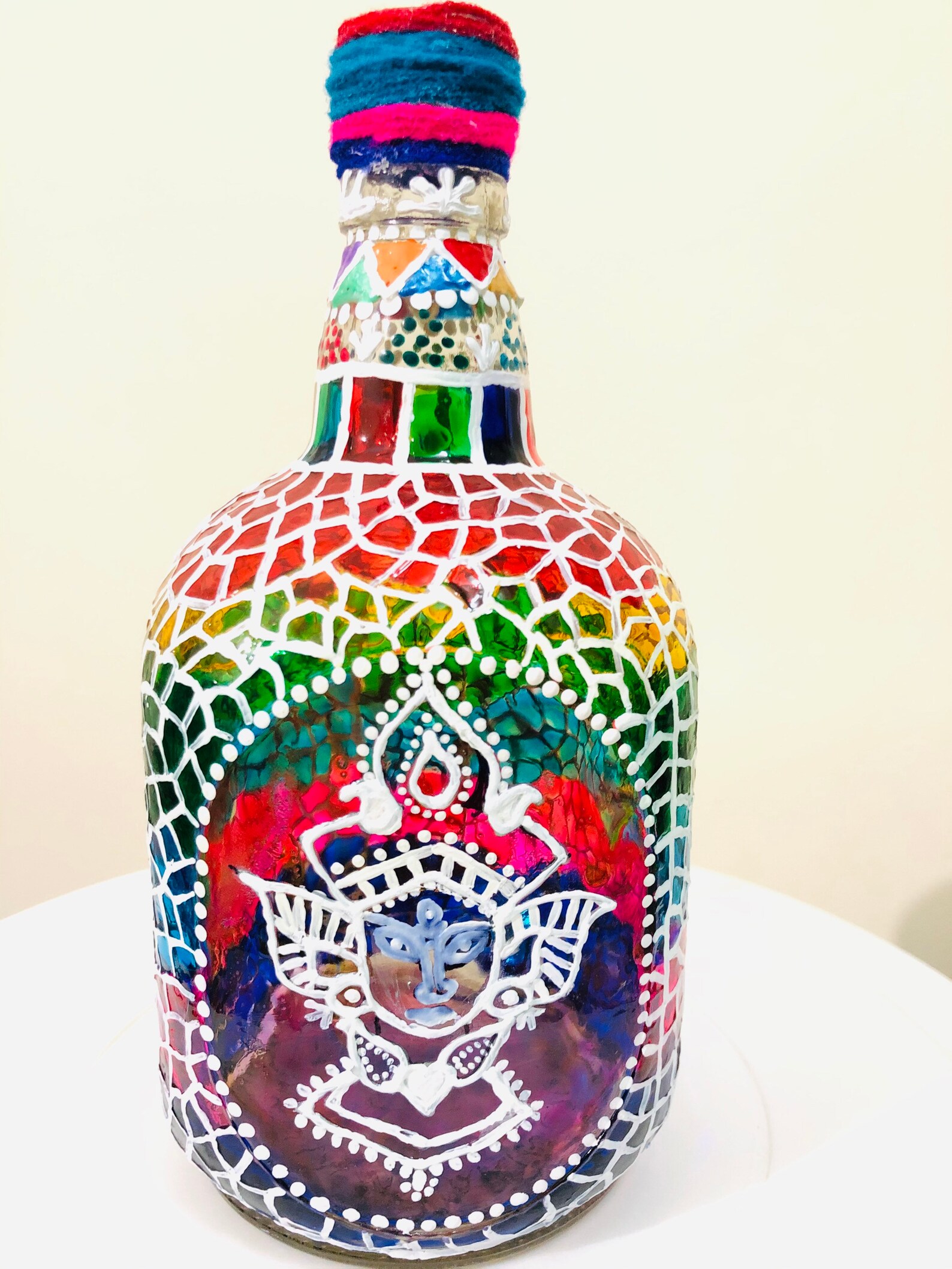 Bottle Art With Glass Colours Etsy UK