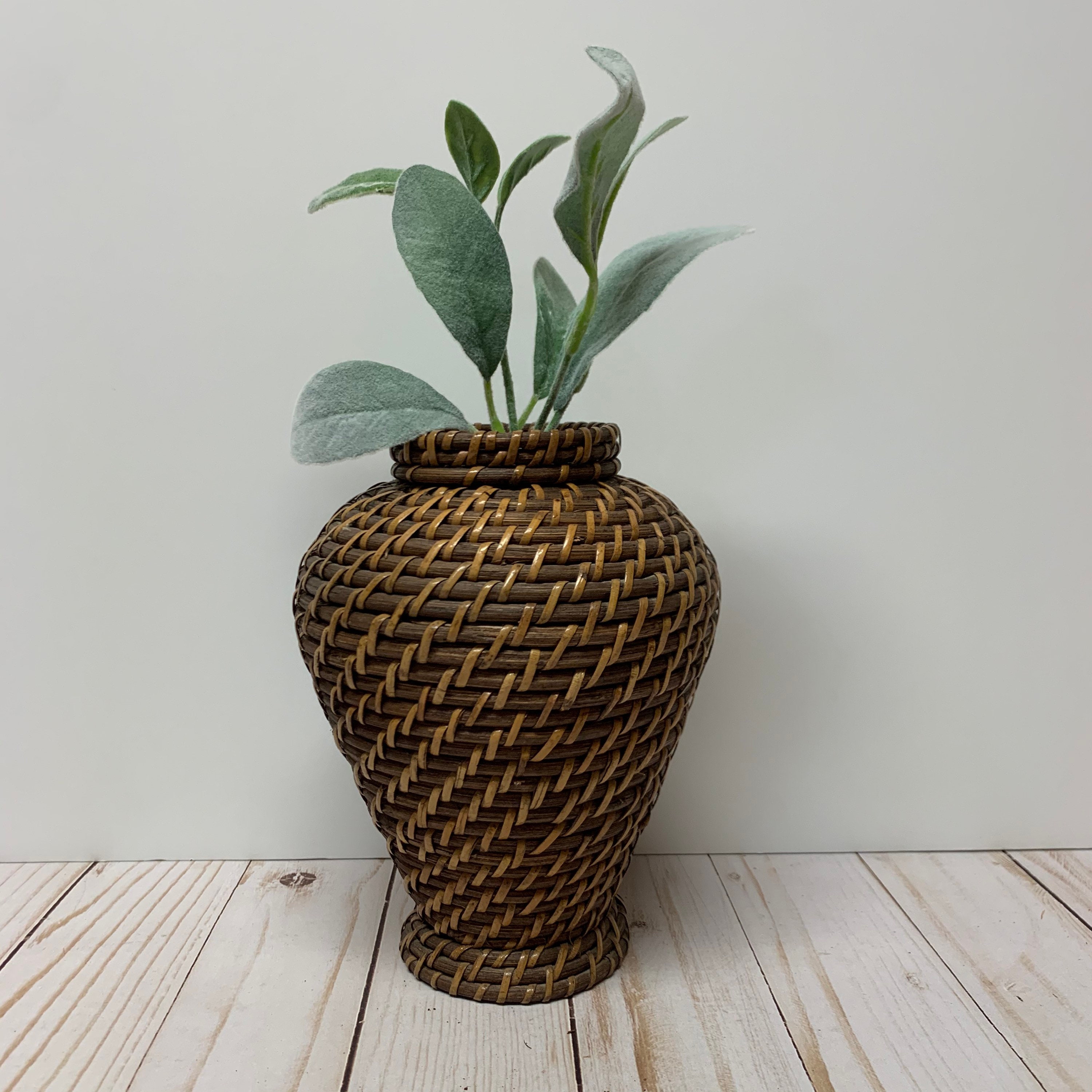 Wicker Rattan Vase Etsy