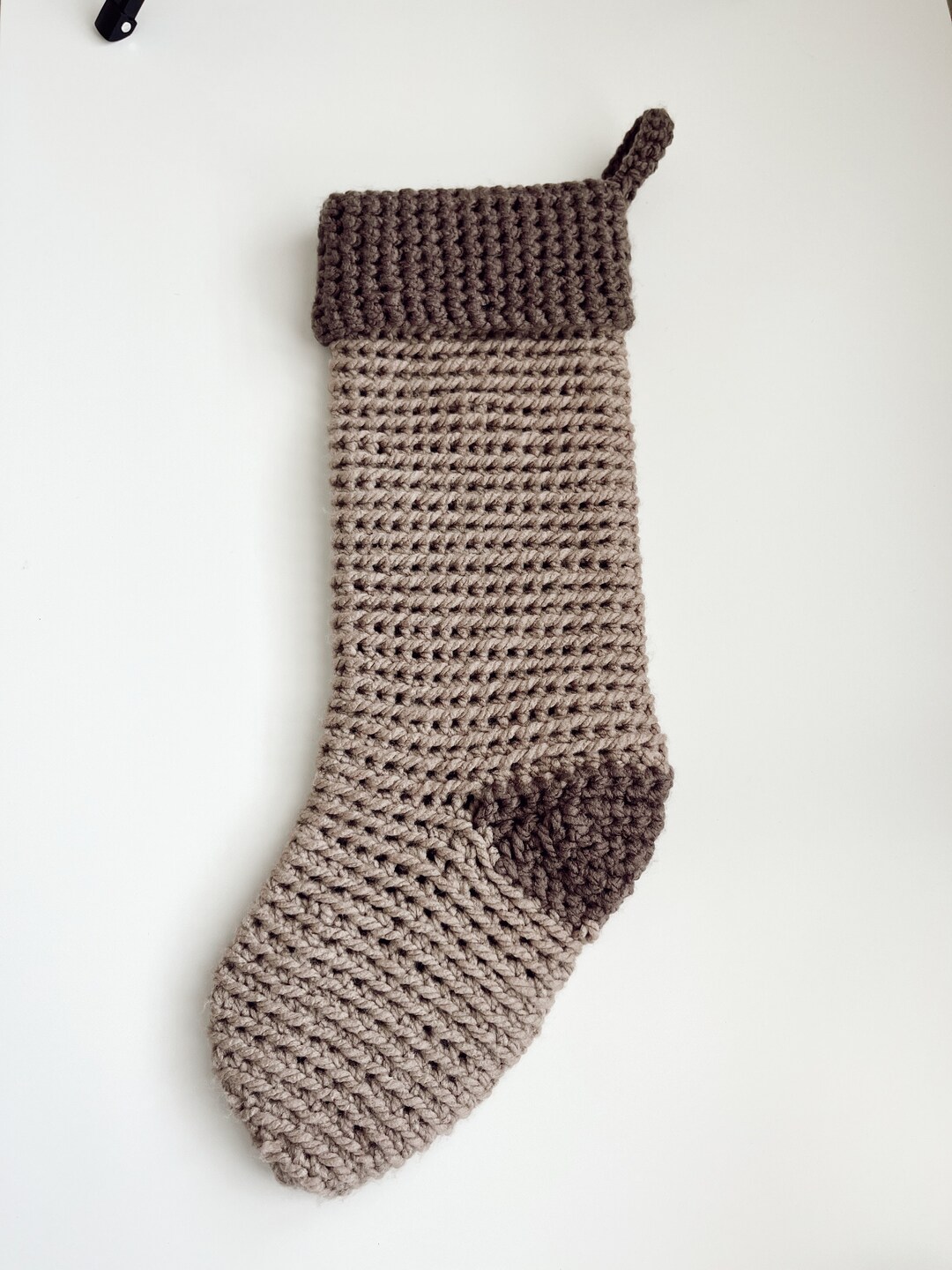 Neutral Classic Stocking Christmas Stocking Brown Christmas Etsy