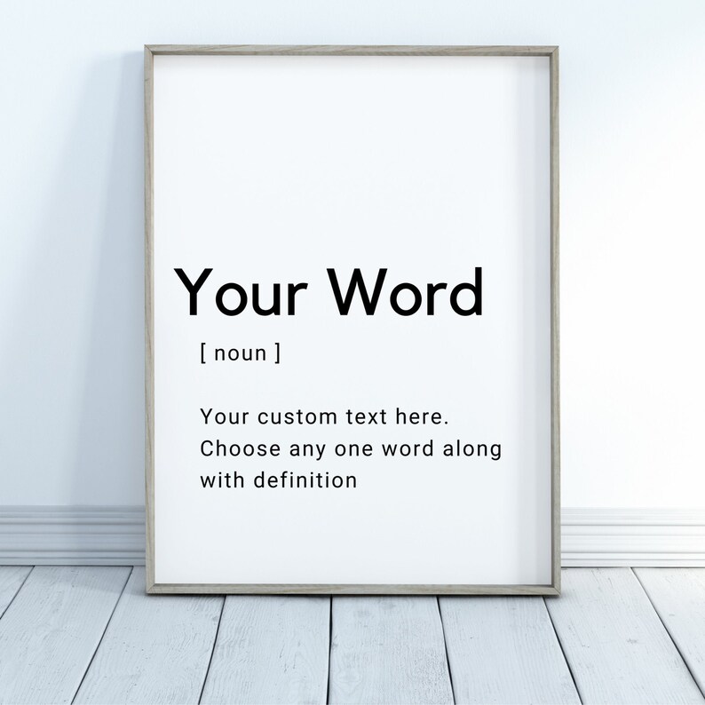 Custom Print Definition Wall Art Create Your Own Personalized Etsy