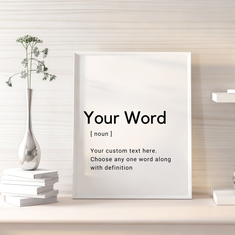 Custom Print Definition Wall Art Create Your Own Personalized Etsy