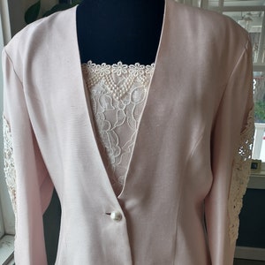 1990s Pale pink Scott McClintock (Gunne Sax),,mother of the bride, wedding guest, formal suit, blazer and skirt, size M