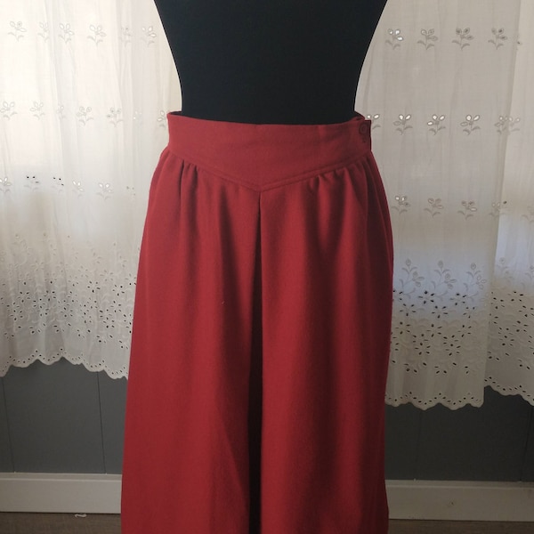 Red Wool Skirt - Etsy
