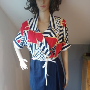 80s Nautical Dress Etsy
