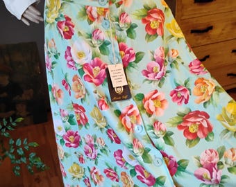 Falda de algodón con estampado floral, fabricada en Italia. Con etiquetas. Talla S de mujer. Falda de verano de algodón con estampado floral. Marca: Mondo Golf.