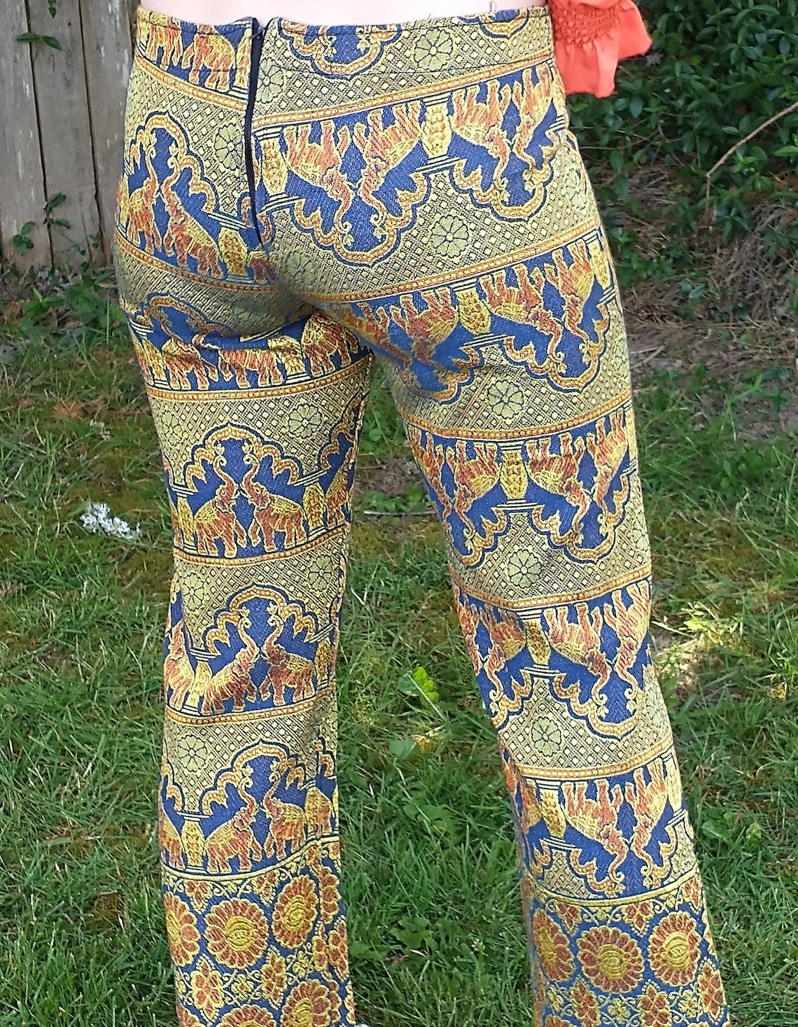 Vintage Hippy Groovy Low Rise Tapestry Pants Women's Etsy