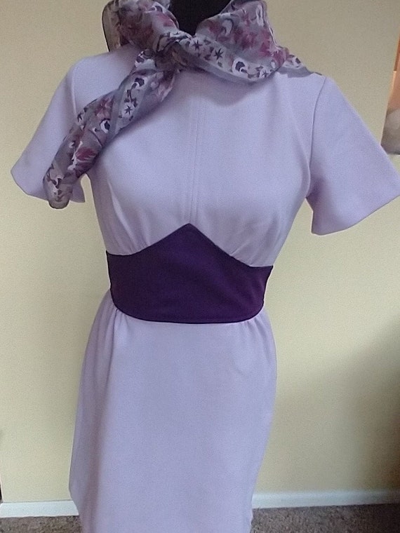 1960s, 1970s purple mini mod dress,  women's smal… - image 1