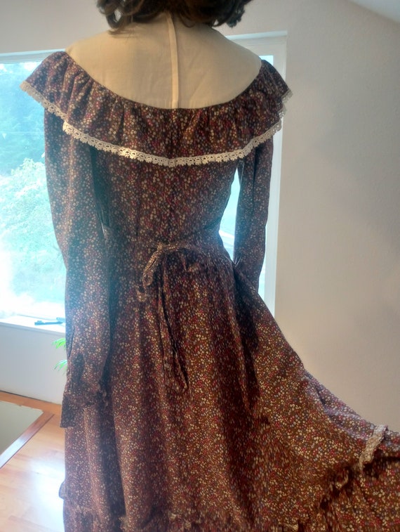 What a cute Gunne Sax dress from the 1970s, brown… - image 8