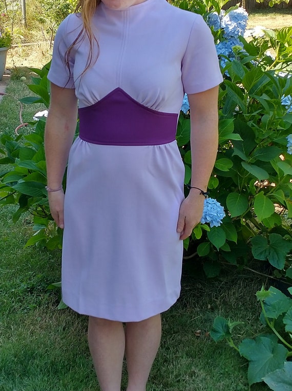 1960s, 1970s purple mini mod dress,  women's smal… - image 4