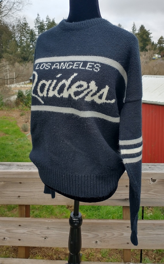 NFL Los Angeles Raiders black and white wool and … - image 3