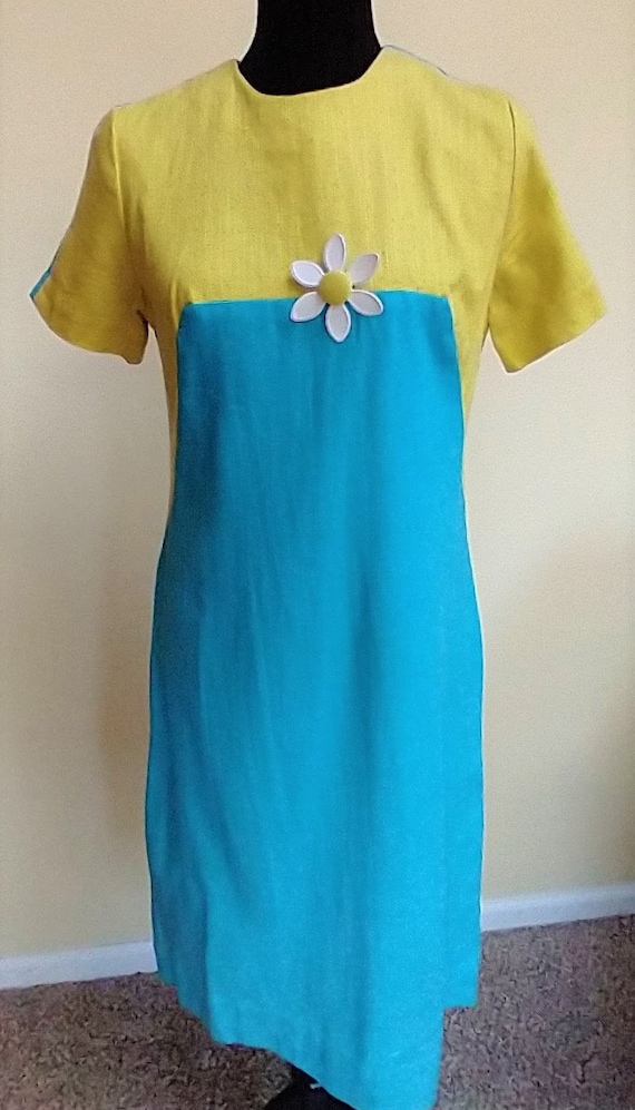 Blue and yellow women's dress online