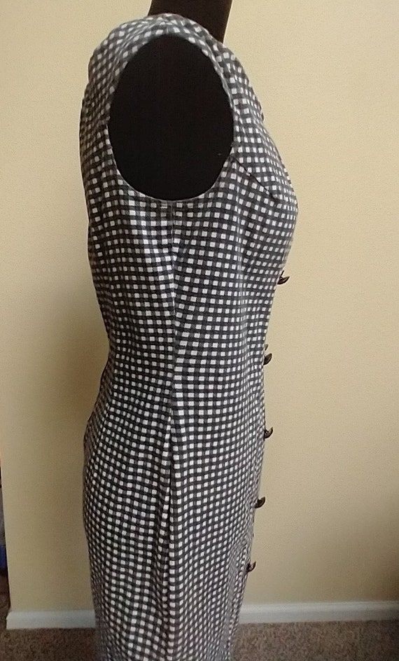 Late 1970s, Mini jumper dress, black and white ch… - image 2