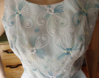 1950s fit and flare light blue prom dress, Jay Herbert, women&#39;s small, prom, swing