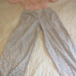 1980s floral high waist pleated capris, Liz Wear, women&#39;s small