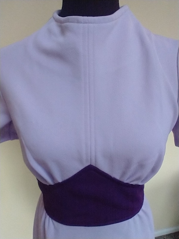 1960s, 1970s purple mini mod dress,  women's smal… - image 7